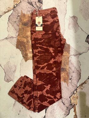 VIP Rust Tie-Dye Corduroy Straight Leg Pants